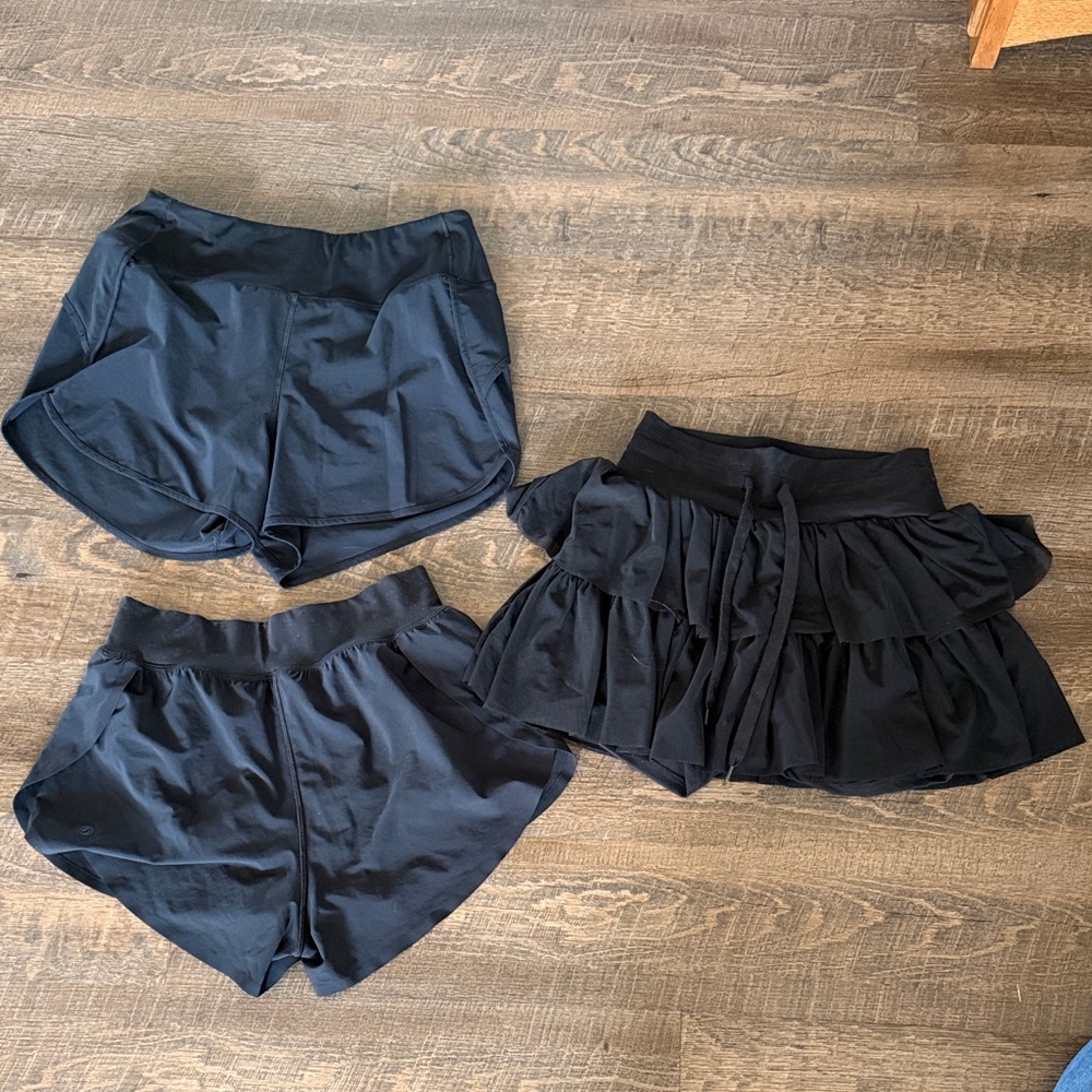 CRZ Yoga Black Athletic Shorts & Skirt Bundle Size Small